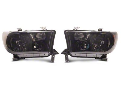 OEM Style Headlights; Black Housing; Smoked Lens (07-13 Tundra w/o Headlight Washer)