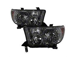 OEM Style Headlights; Chrome Housing; Smoked Lens (07-13 Tundra w/o Headlight Washer)