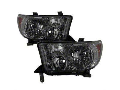 OEM Style Headlights; Chrome Housing; Smoked Lens (07-13 Tundra w/o Headlight Washer)