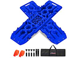 Off-Road Recovery Traction Board Kit with Jack Lift Base; Blue