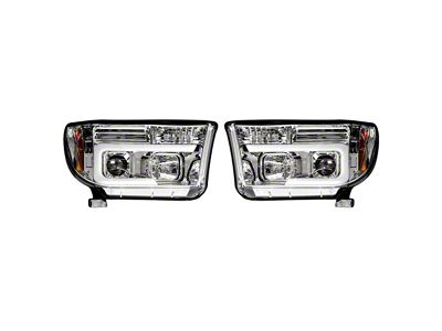 OLED Halo DRL Projector Headlights; Chrome Housing; Clear Lens (07-13 Tundra)