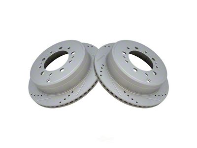 Performance Drilled and Slotted 5-Lug Rotors; Rear Pair (07-21 Tundra)