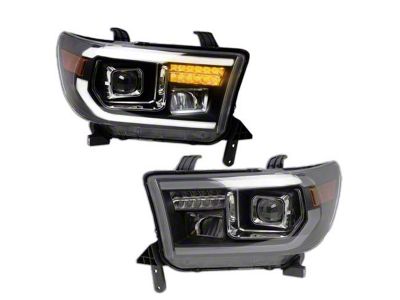 Performance Headlights; Black Housing; Clear Lens (07-13 Tundra w/o Level Adjuster)