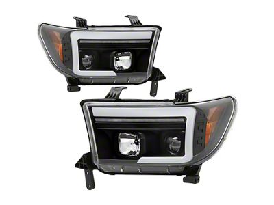 Platinum Series Headlights; Black Housing; Clear Lens (07-09 Tundra)