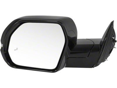 Power Fold Heated Memory Mirror with Blind Spot and Turn Signal; Driver Side; Black (22-25 Tundra)
