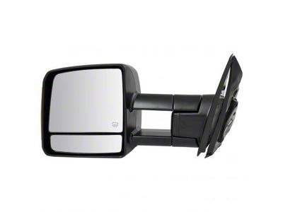 Powered Heated Manual-Folding Mirror; Textured Black; Driver Side (07-21 Tundra)