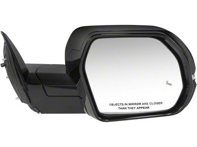 Powered Heated Mirror with Blind Spot and Turn Signal; Passenger Side; Black (22-25 Tundra)