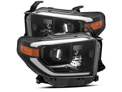 PRO-Series Projector Headlights; Alpha Black Housing; Clear Lens (14-21 Tundra w/ Factory LED Headlights)