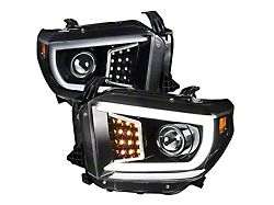 Projector Headlights; Gloss Black Housing; Clear Lens (14-21 Tundra w/ Factory Halogen Headlights)