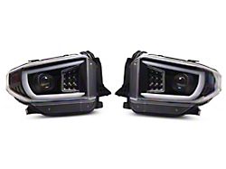 Projector Headlights; Matte Black Housing; Clear Lens (14-21 Tundra w/ Factory Halogen Headlights)