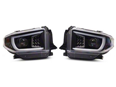 Projector Headlights; Matte Black Housing; Clear Lens (14-21 Tundra w/ Factory Halogen Headlights)