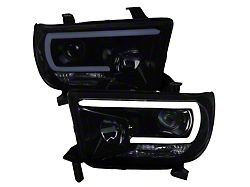 Projector Headlights; Gloss Black Housing; Smoked Lens (07-13 Tundra w/o Level Adjuster)