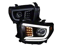 Projector Headlights; Gloss Black Housing; Smoked Lens (14-21 Tundra w/ Factory Halogen Headlights)