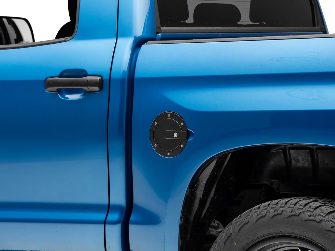 Tundra Race Style Billet Locking Fuel Door; Flat Black (0721 Tundra)