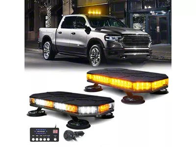 Ranger G2 Series Mini Emergency Rooftop Light Bar with Magnetic Base; White and Amber (Universal; Some Adaptation May Be Required)