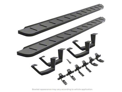 Go Rhino RB10 Running Boards with Drop Steps; Textured Black (22-25 Tundra CrewMax)