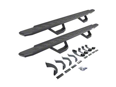 Go Rhino RB30 Running Boards with Drop Steps; Protective Bedliner Coating (22-25 Tundra Double Cab)