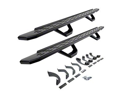 Go Rhino RB30 Running Boards with Drop Steps; Textured Black (22-25 Tundra CrewMax)