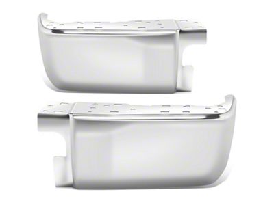 Rear Bumper End Caps without Backup Sensor Holes; Chrome (14-21 Tundra)