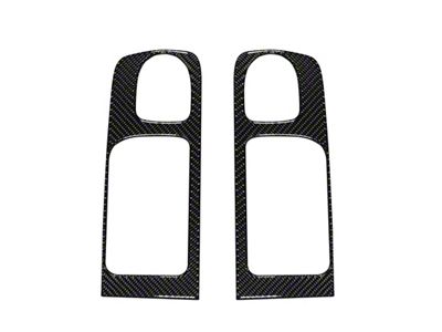 Rear Door Handle Accent Trim; Domed Carbon Fiber (14-21 Tundra CrewMax)