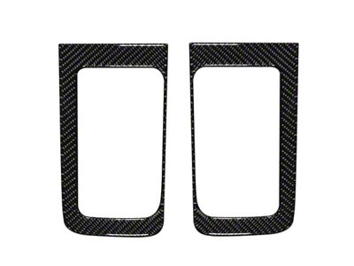 Rear Door Handle Accent Trim; Domed Carbon Fiber (14-21 Tundra Double Cab)