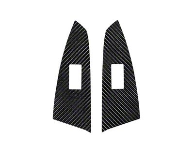Rear Door Switch Panel Accent Trim; Raw Carbon Fiber (14-21 Tundra Double Cab)