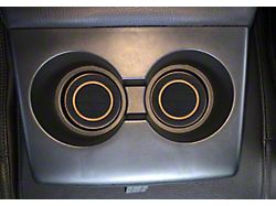 Rear Fold Down Seat Cup Holder Foam Inserts; Black/Tan (07-21 Tundra)