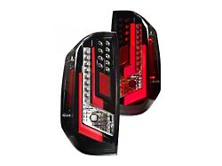 Renegade Series LED Tail Lights; Gloss Black Housing; Clear Lens (14-18 Tundra)