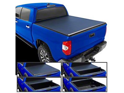 Roll Up Tonneau Cover; Black (07-21 Tundra w/ 5-1/2-Foot & 6-1/2-Foot Bed)