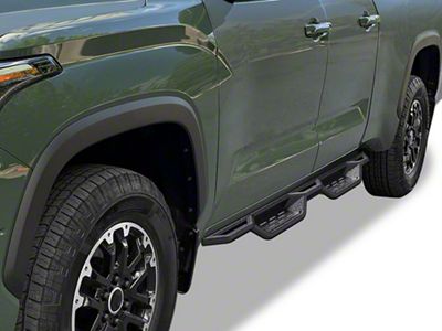 Round Tube Drop Style Nerf Side Step Bars; Black (22-25 Tundra Double Cab)