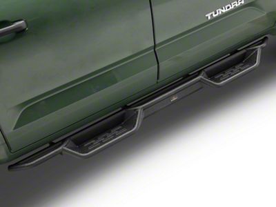 Round Tube Drop Style Nerf Side Step Bars; Black (22-25 Tundra CrewMax)