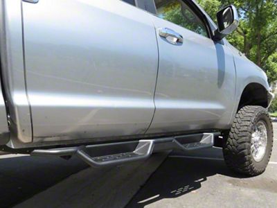 Round Tube Drop Style Nerf Side Step Bars; Black (07-21 Tundra Double Cab)