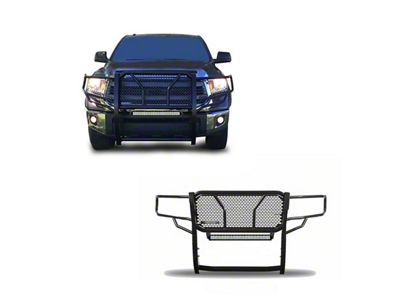 Rugged Heavy Duty Grille Guard with 20-Inch LED Light Bar; Black (07-21 Tundra)