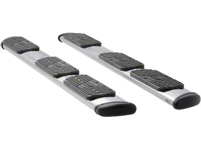 Regal 7-Inch Wheel-to-Wheel Oval Side Step Bars; Polished Stainless (07-21 Tundra Double Cab w/ 8-Foot Bed)