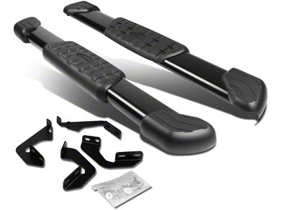 Running Board; OE Style; ABS Plastic; Rubber; 5-Inch; Aluminum; Black (07-17 Tundra Regular Cab)