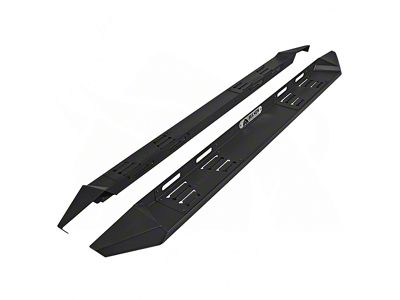 Rugged Running Boards; Satin Black (07-21 Tundra CrewMax)