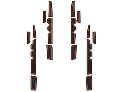 Side Door Pocket Foam Inserts; Black/Orange (07-21 Tundra CrewMax)