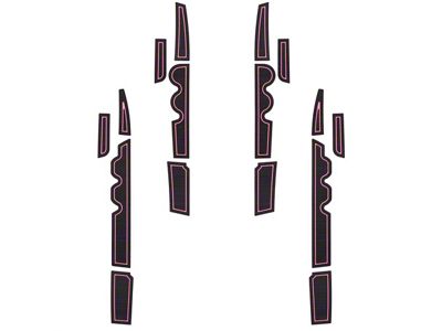 Side Door Pocket Foam Inserts; Black/Pink (07-21 Tundra CrewMax)