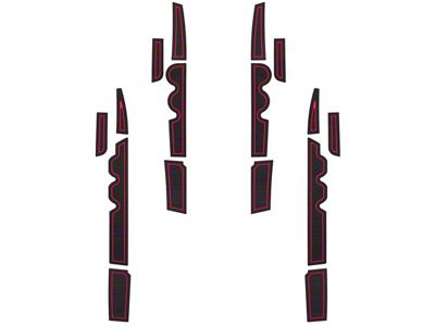 Side Door Pocket Foam Inserts; Black/Red (07-21 Tundra CrewMax)