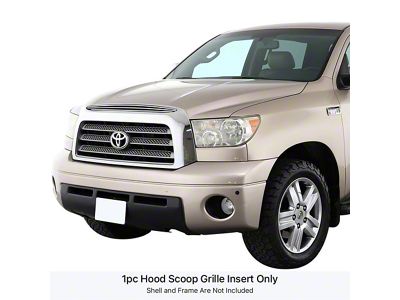 Stainless Steel Billet Hood Scoop Grille Overlay; Polished (07-09 Tundra)