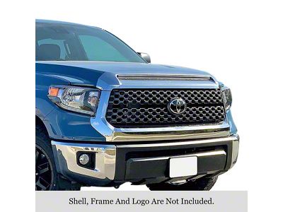 Stainless Steel Billet Hood Scoop Grille Overlay; Polished (14-21 Tundra)