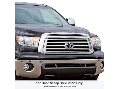 Stainless Steel Billet Hood Scoop Grille Overlay; Polished (10-13 Tundra)