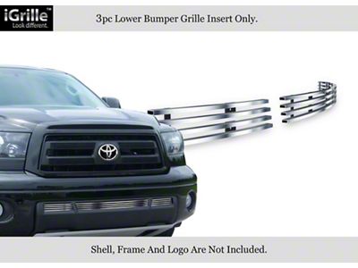 Stainless Steel Billet Lower Bumper Grille Overlay; Hairline Silver (10-13 Tundra)
