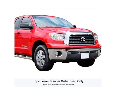 Stainless Steel Billet Lower Overlay Grille; Black (07-09 Tundra)