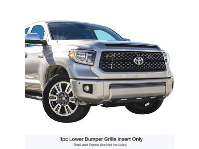 Stainless Steel Billet Lower Overlay Grille; Black (14-21 Tundra)
