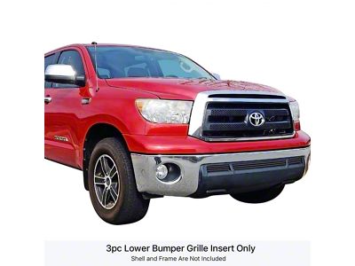 Stainless Steel Billet Lower Overlay Grille; Black (10-13 Tundra)