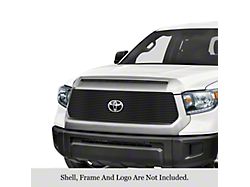 Stainless Steel Billet Upper Grille with Logo Cutout; Black (18-19 Tundra w/ TSS)