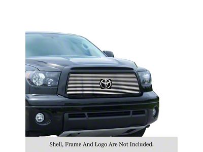 Stainless Steel Billet Upper Grille Overlay with Emblem Hole; Polished (10-13 Tundra)