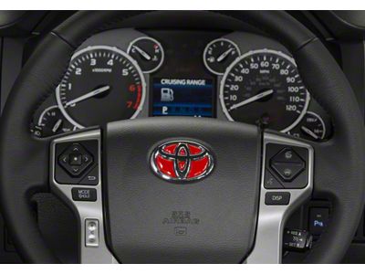 Steering Wheel Emblem Inserts; Gloss TRD Red (07-21 Tundra)