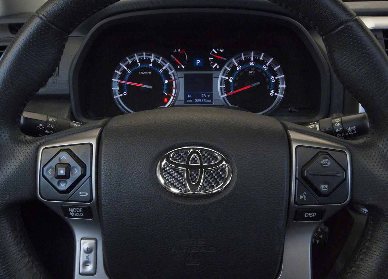 Tundra Steering Wheel Emblem Inserts; Raw Carbon Fiber (0721 Tundra)